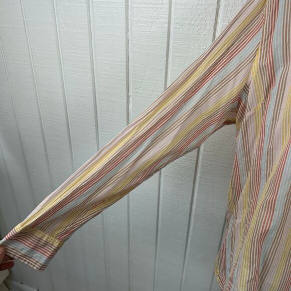 Gap Women Boyfriend Fit Shirt Long Sleeve Striped Cotton Preppy Casual Size XL - Picture 2 of 8